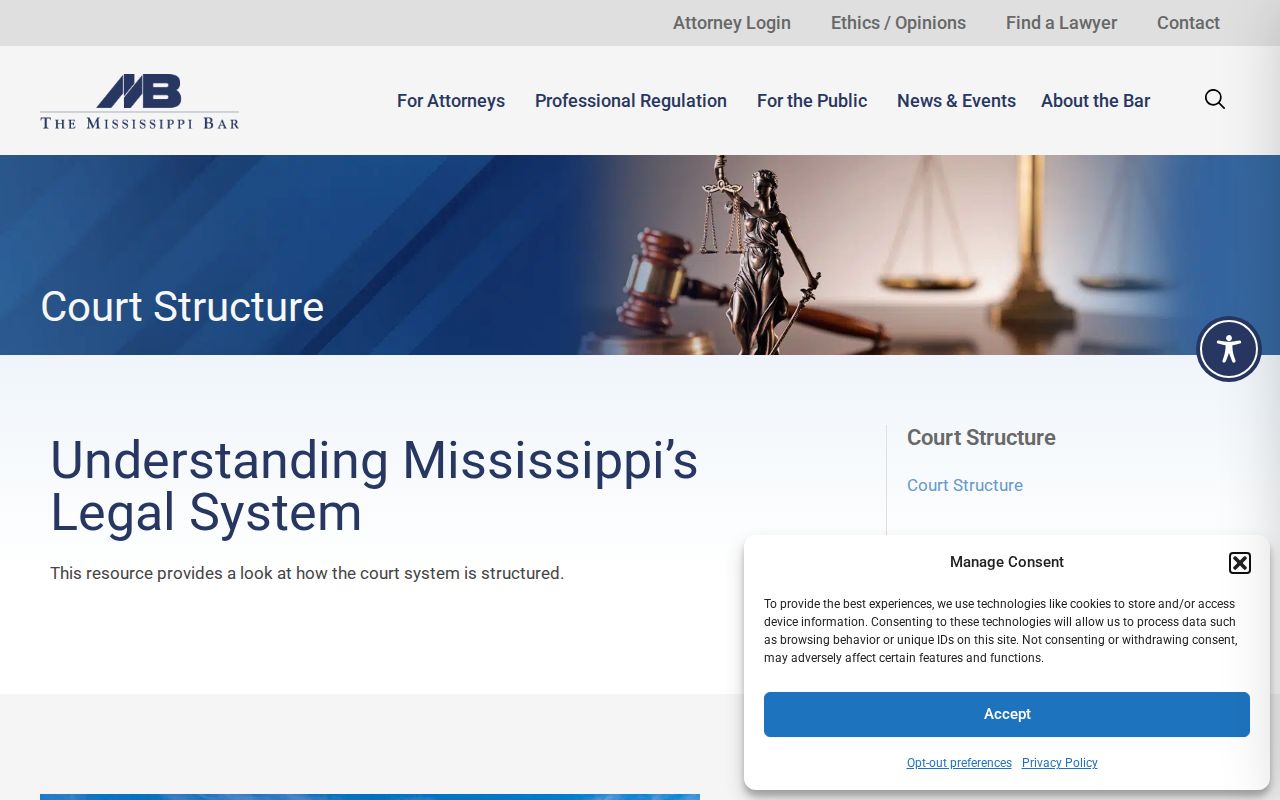 Jefferson County civil court docket Mississippi court structure reference