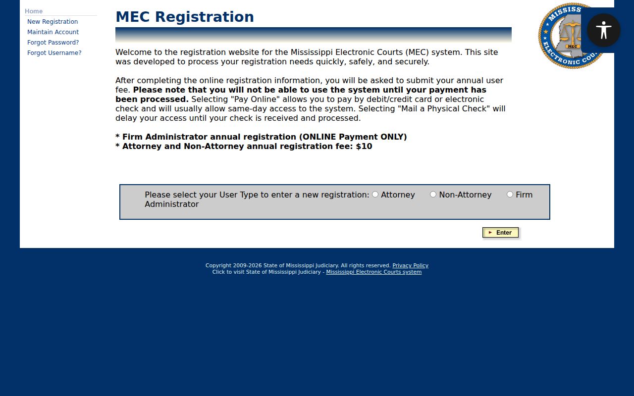 Jefferson County docket search PAMEC public registration screen