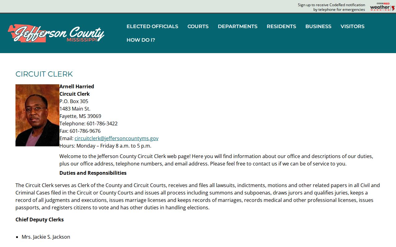 Jefferson County court docket Circuit Clerk records and fee information