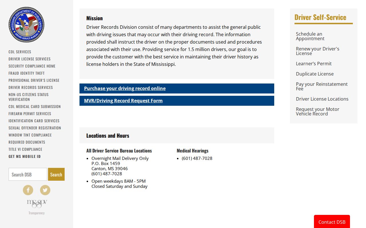 Jefferson County traffic court distinction from Mississippi DPS driver records